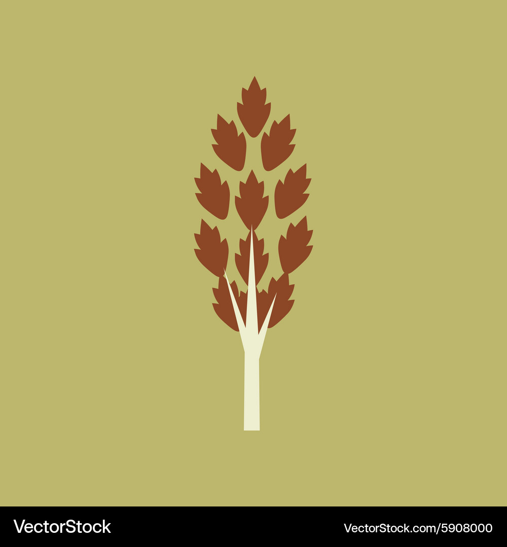Flat with shadow icon and mobile application tree Vector Image