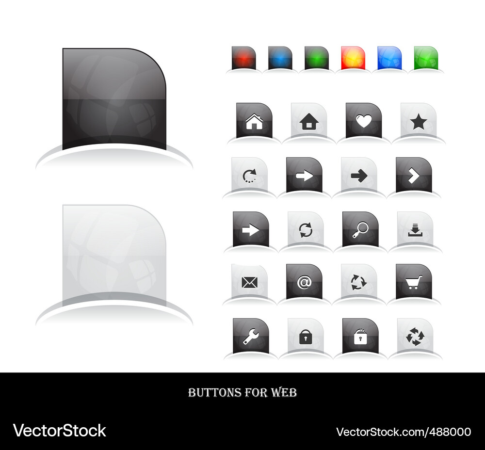 Modern Web Button Collection Vector Image