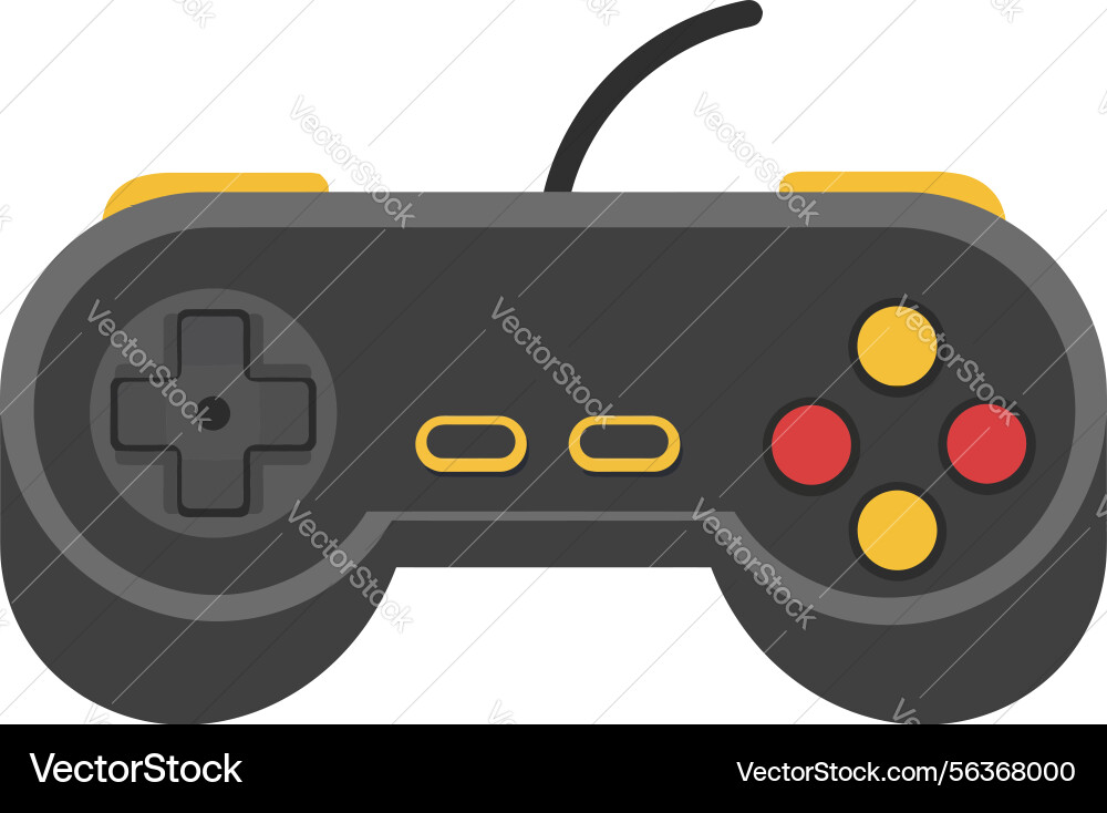 Retro style game controller with red and yellow Retro style game controller with red and yellow vector image