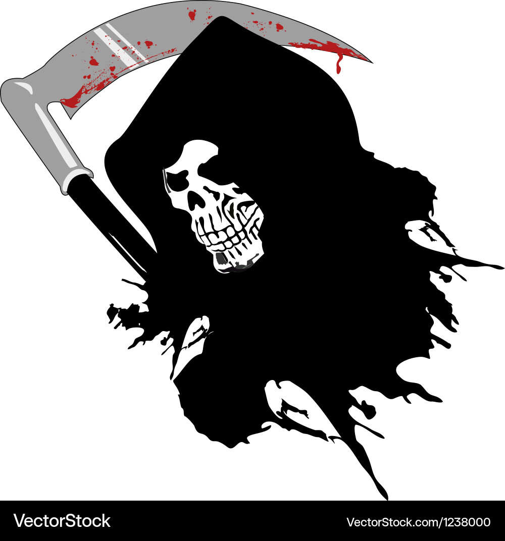 Skeletal Reaper with Scythe Vector Image