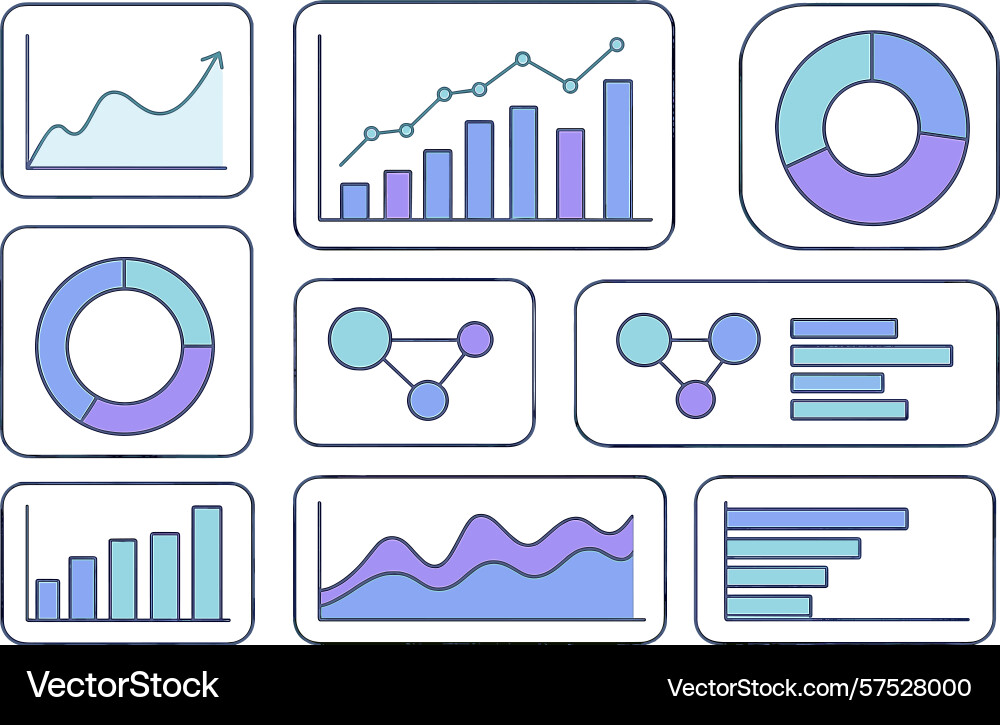Visual representation of diverse data metrics vector image