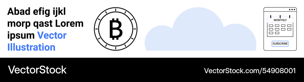 Bitcoin icon with cloud and simple atm interface Bitcoin icon with cloud and simple atm interface vector image