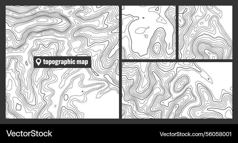 Colorful topographic map sets with contour lines Colorful topographic map sets with contour lines vector image