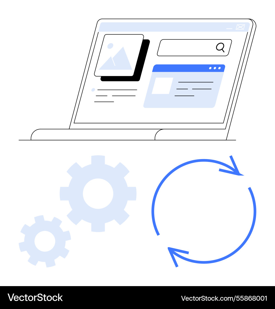 Digitale Workflowoptimierung mit Synchronisation Digitale Workflowoptimierung mit Synchronisation vektorbild