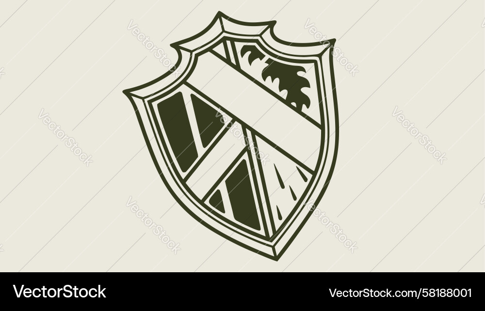 Dynamic Shield with Diagonal Stripes Vector Image