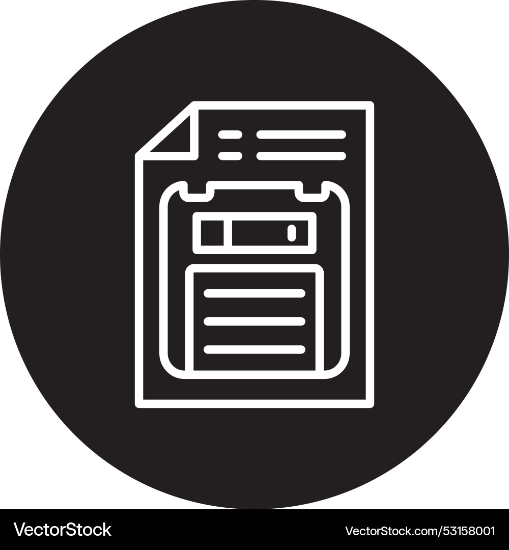 Floppy disk line inverted icon vector image