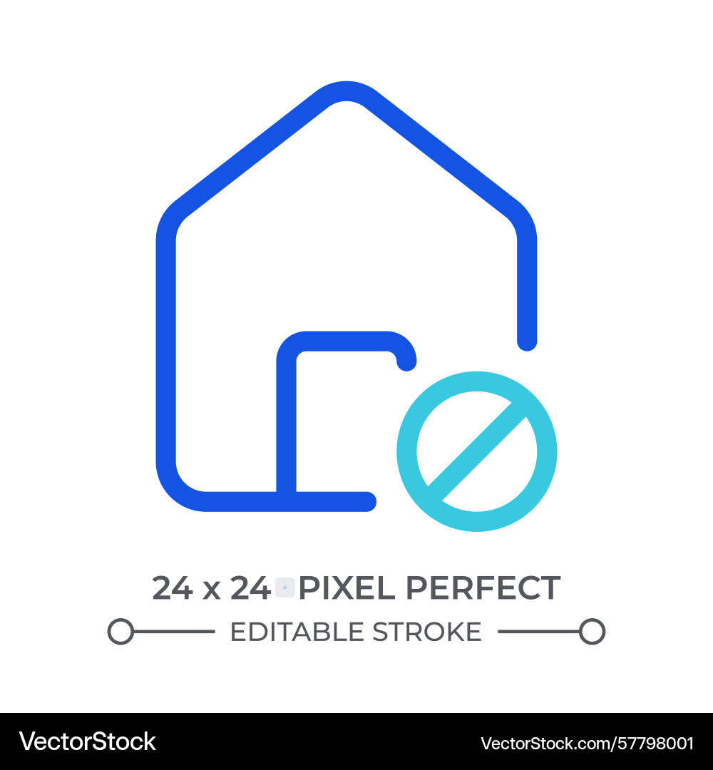 House restriction colorful line ui icon House restriction colorful line ui icon Vector Image