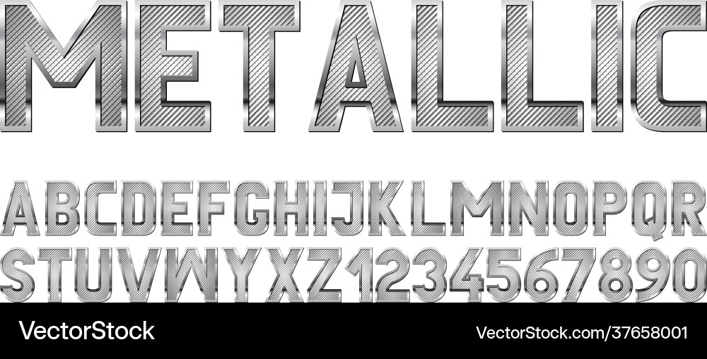Metallic Textured Font vector image