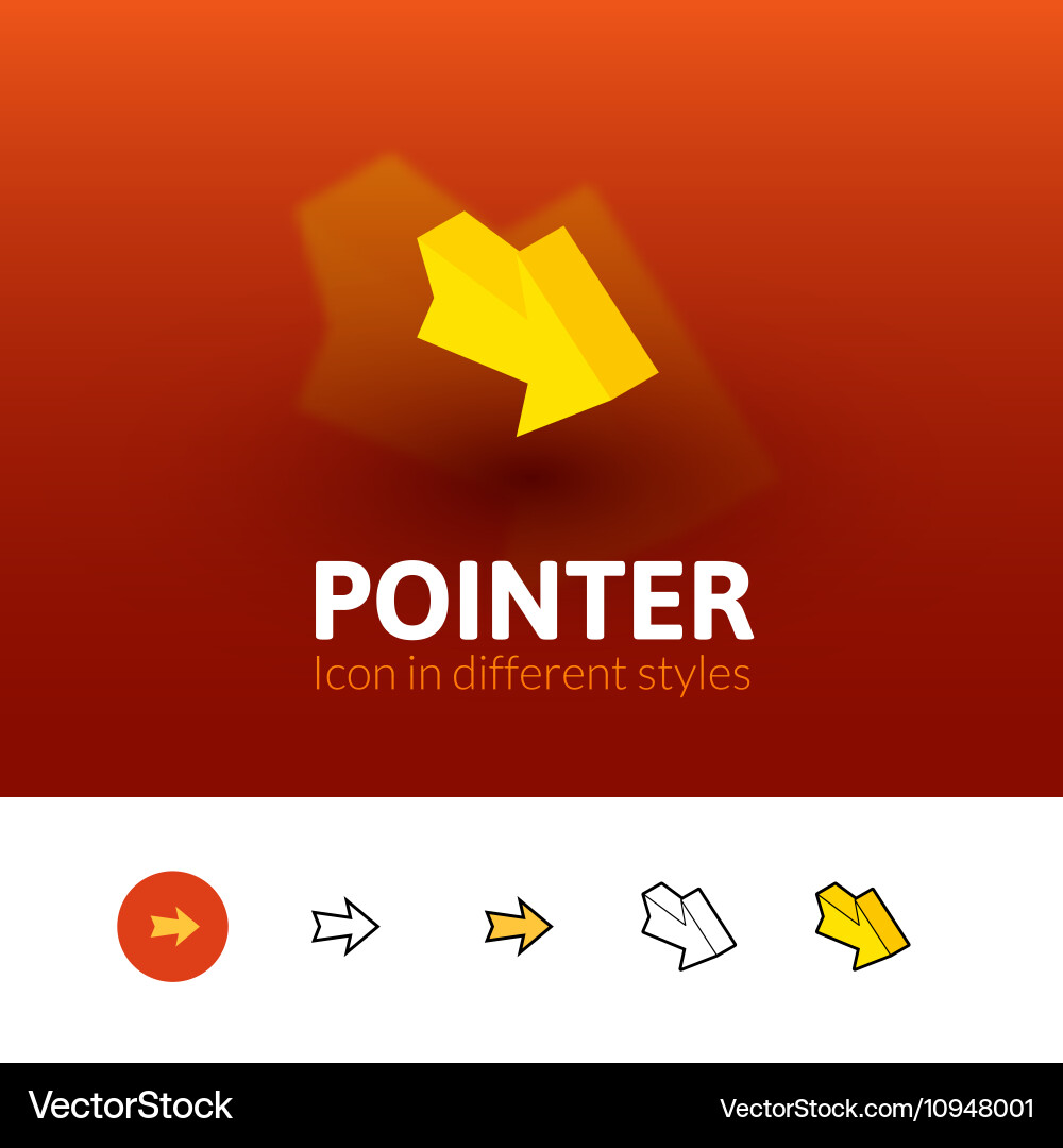 Pointer-Symbol in verschiedenen Stil Vektorbild