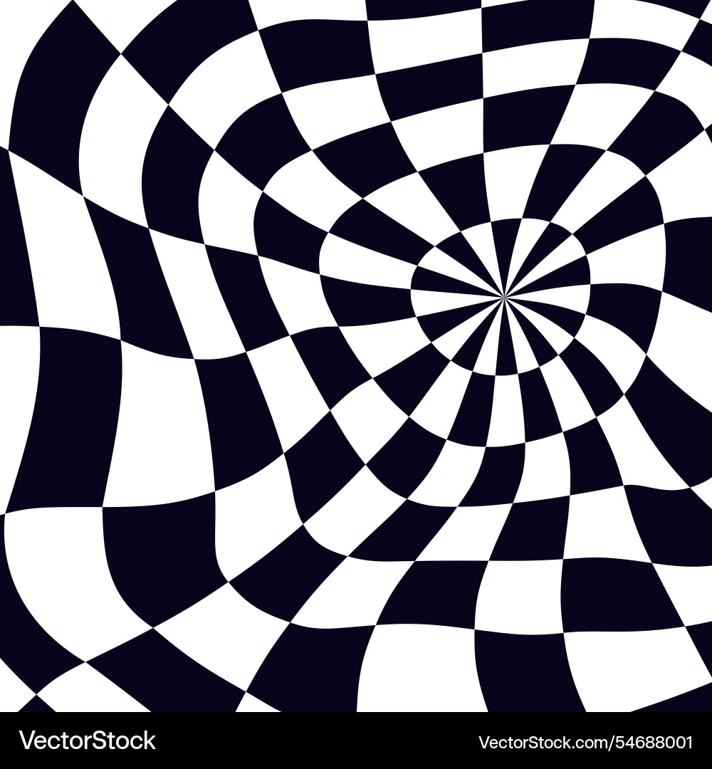 Psychedelic Checkerboard Muster Vektorbild