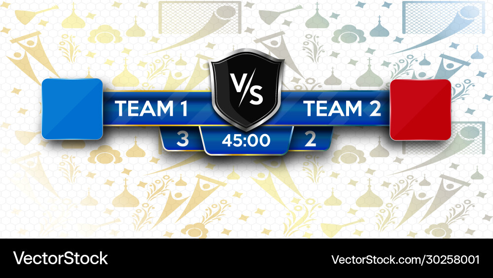 Soccer scoreboard stadium background team a vs – Free Vector | VectorStock