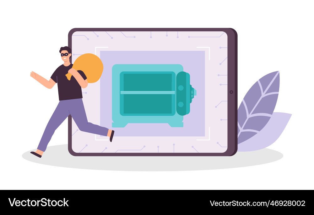 Criminal and thief hacking computer stealing Vector Image