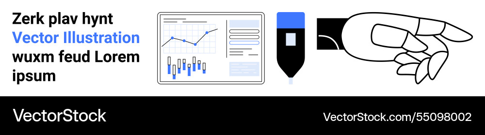 Data analysis tools with graphs stylus and hand Data analysis tools with graphs stylus and hand vector image