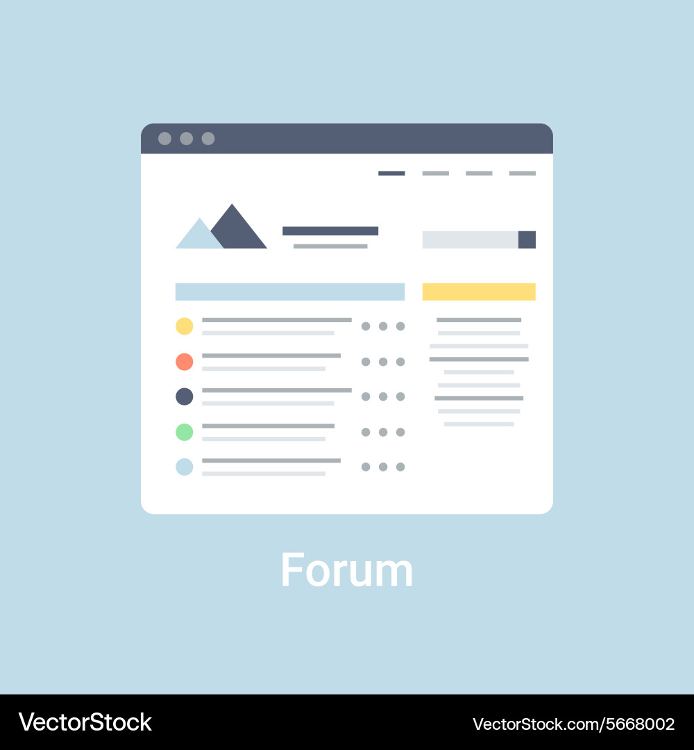 Forum Website Wireframe Template Vector Image