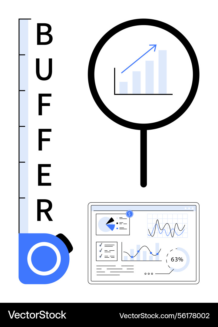 Measurement tool progress graph and data Measurement tool progress graph and data vector image