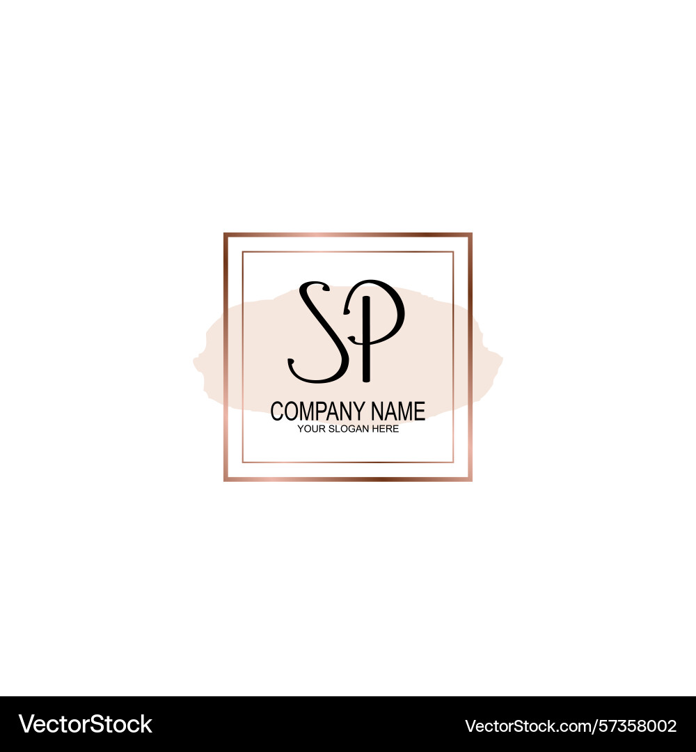 Minimalist handwritten sp initial logos with soft Minimalist handwritten sp initial logos with soft vector image