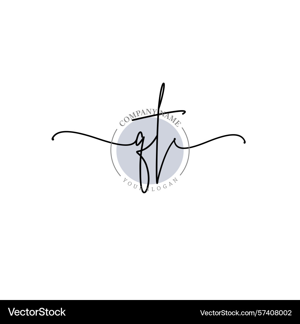 Modern handwriting qt initial logo templates Vector Image