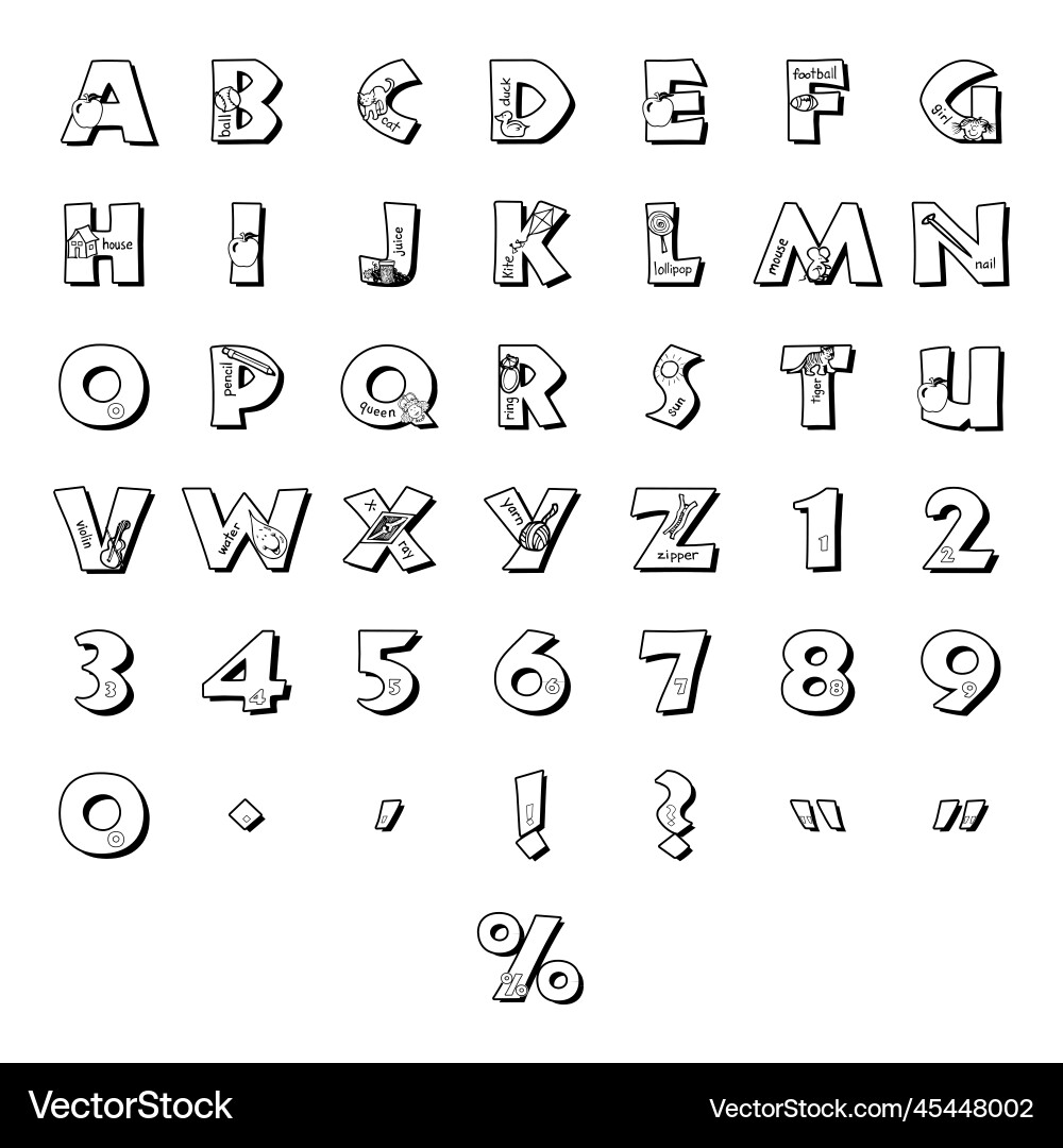Object font set Vector Image