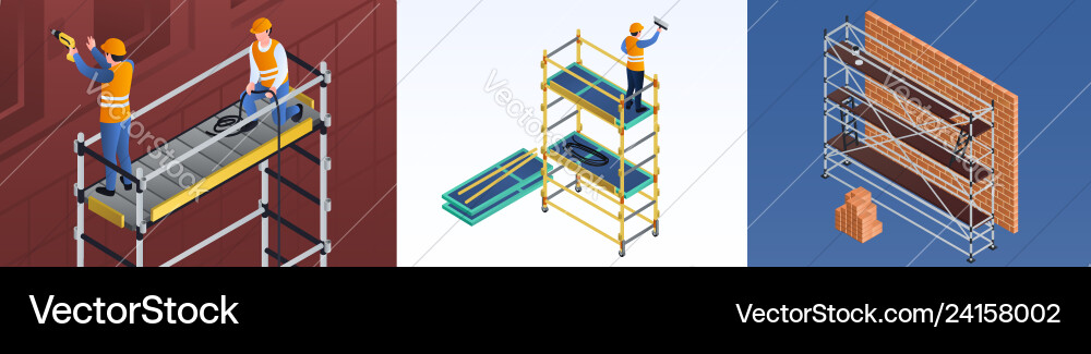 Scaffolding Set - Isometric vector image