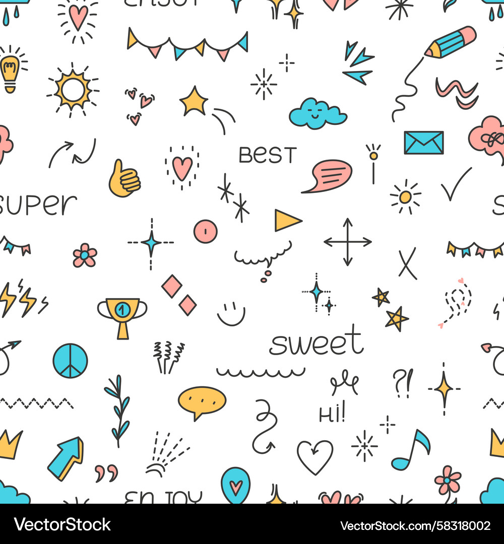 Tiny abstract elements seamless pattern backdrop Vector Image