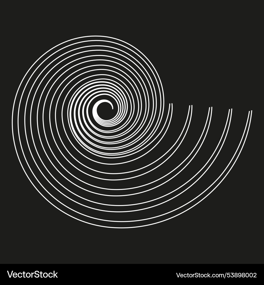 White spiral pattern circular geometric shape White spiral pattern circular geometric shape vector image