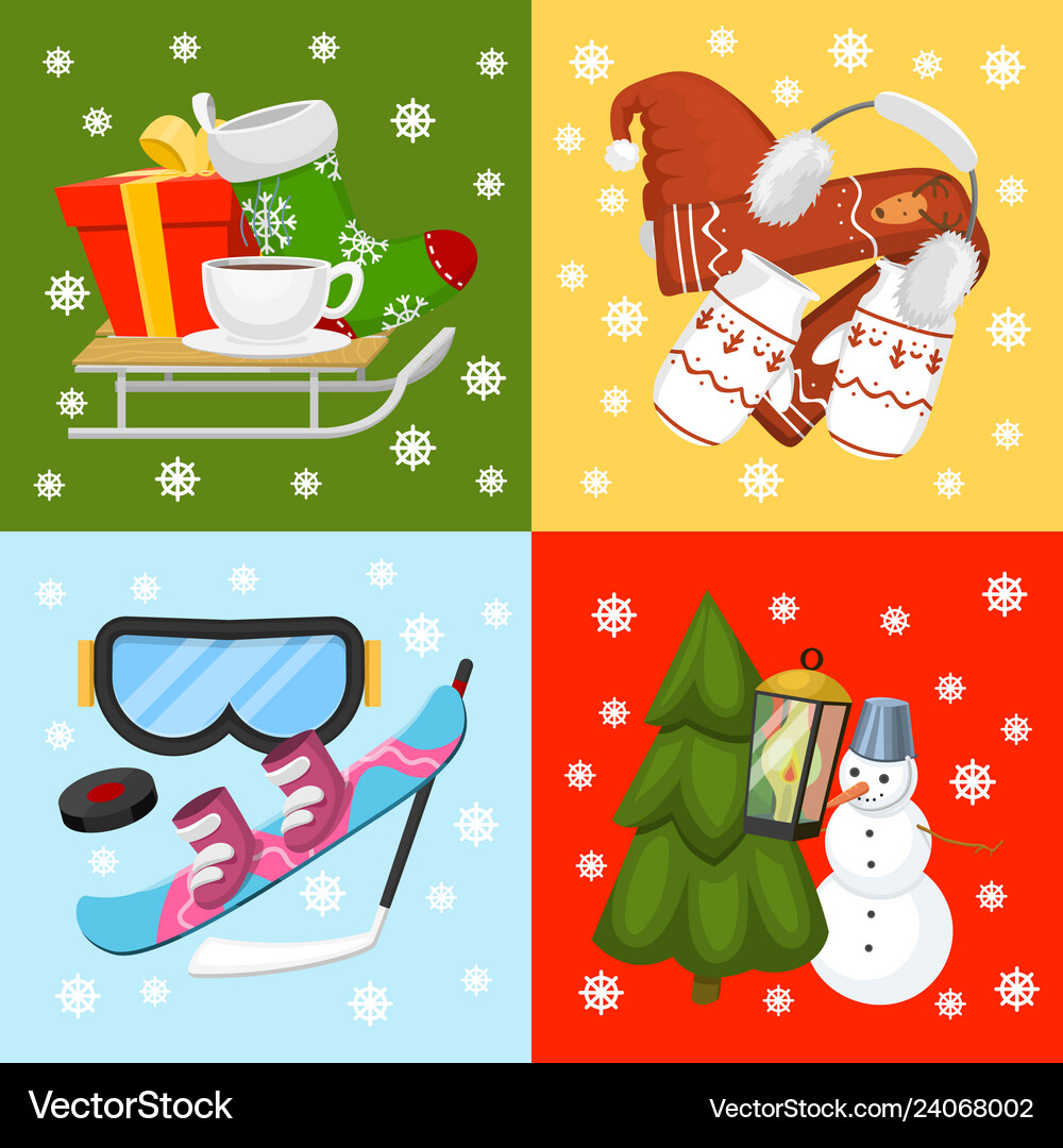 Winter holiday time banner card – Royalty-Free Vector | VectorStock, image size:1000x1080
