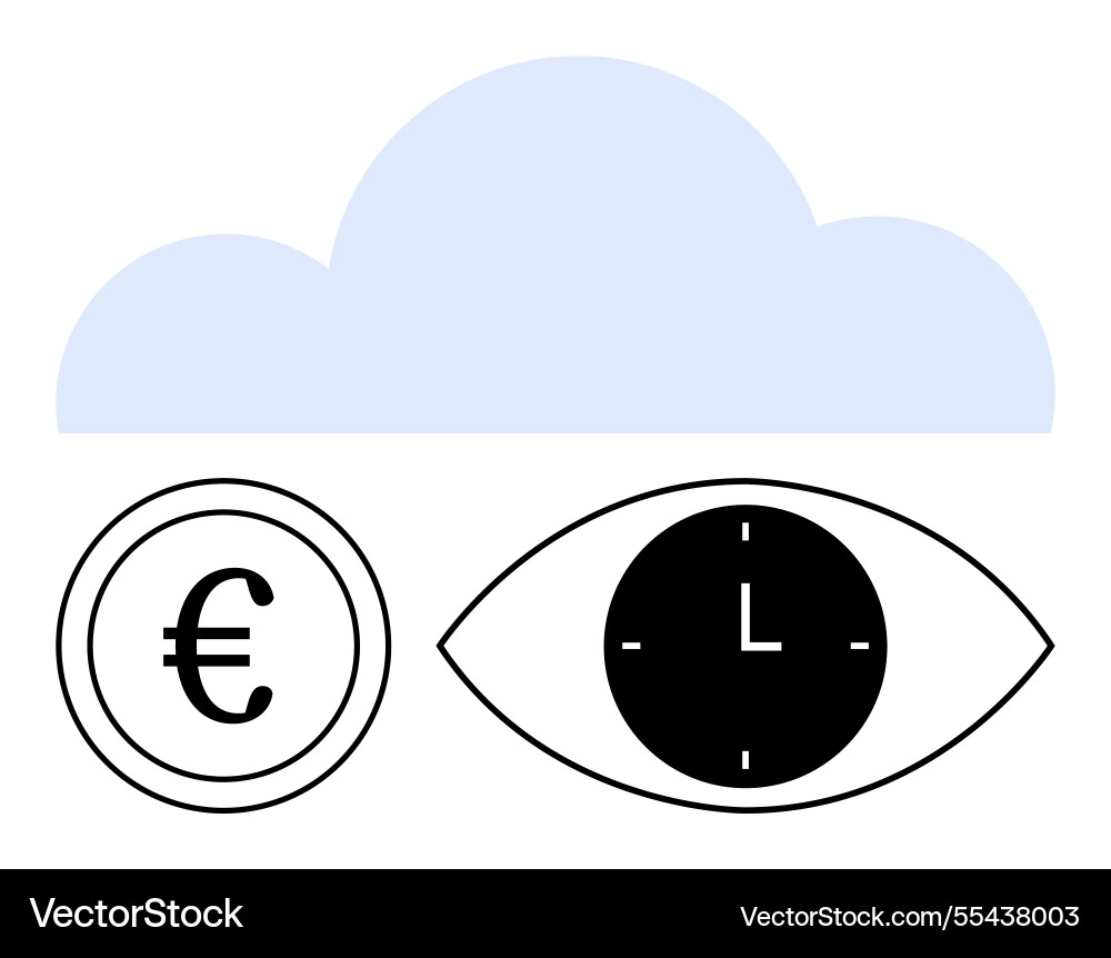 Cloud computing concept with currency time Cloud computing concept with currency time vector image