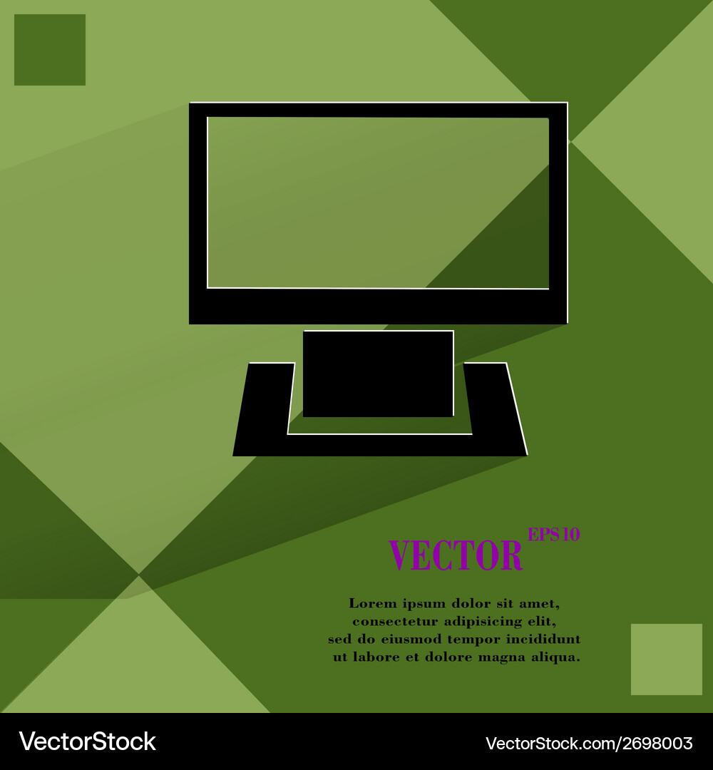 Computer flat modern web button Vector Image