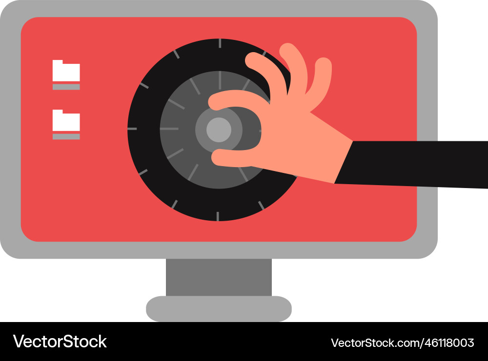 Hacker cracking safe composition Hacker cracking safe composition vector image