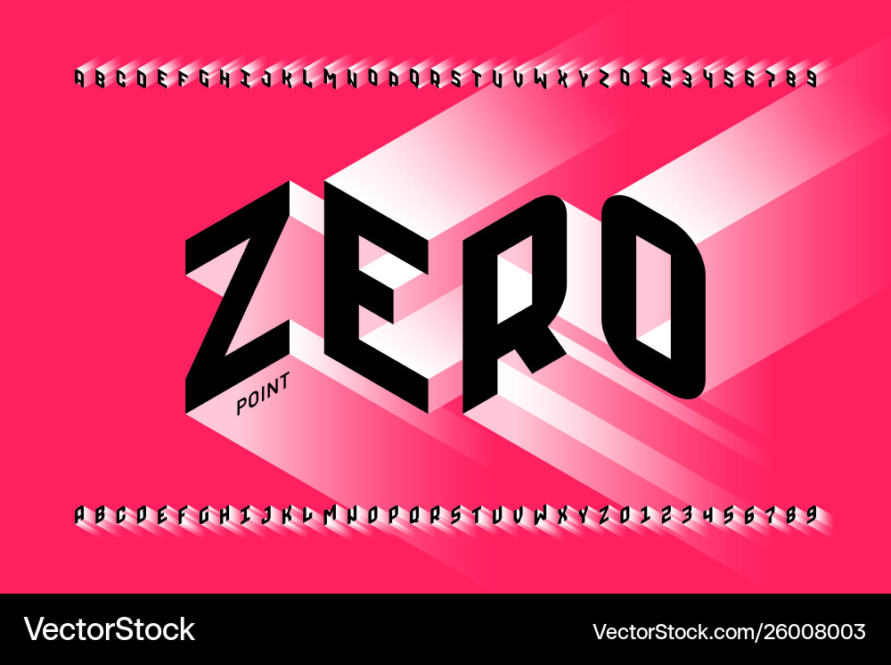 Isometric 3d font design three-dimensional Isometric 3d font design three-dimensional vector image