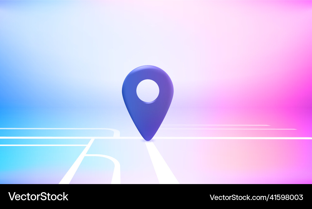 Map navigation red pointer on the road Map navigation red pointer on the road vector image