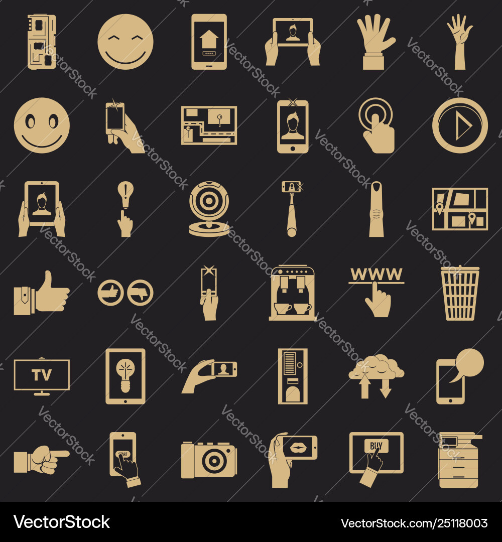 Monitor icons set simple style vector image