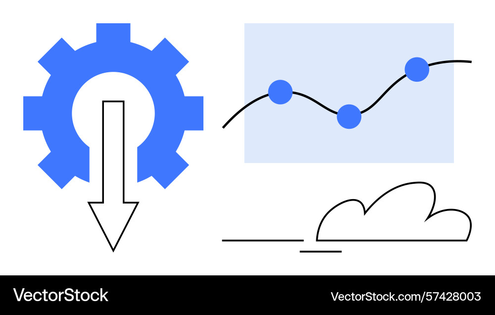 Process optimization with data visualization vector image