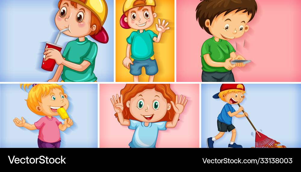 Set different kid characters Vector Image