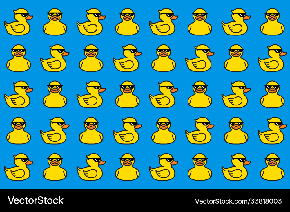 Smiling Duck in Sunglasses Pattern vector image