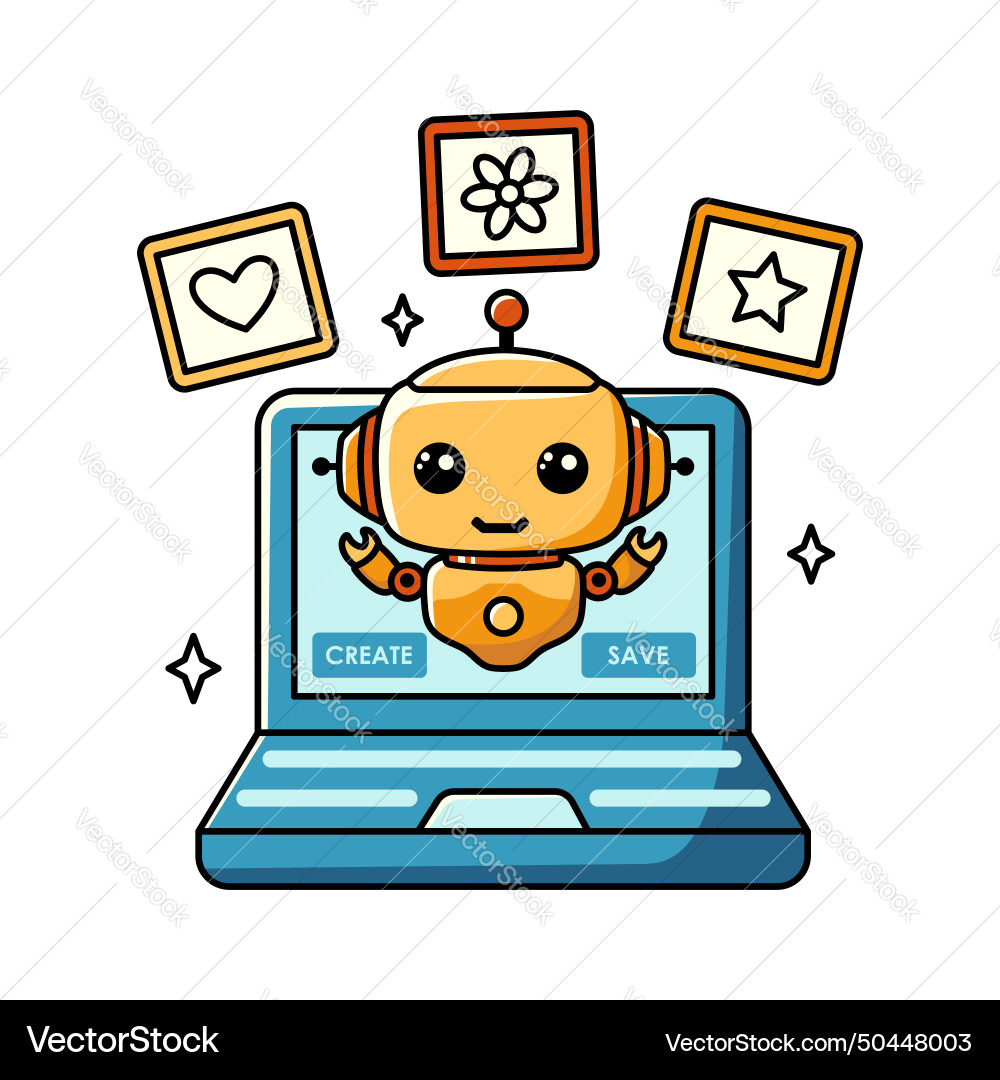Using ai to generate images and chat bot Using ai to generate images and chat bot vector image