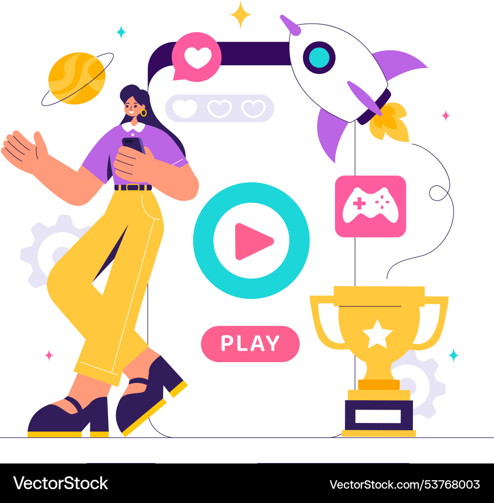 Video games with programmers playing gamepad Vector Image