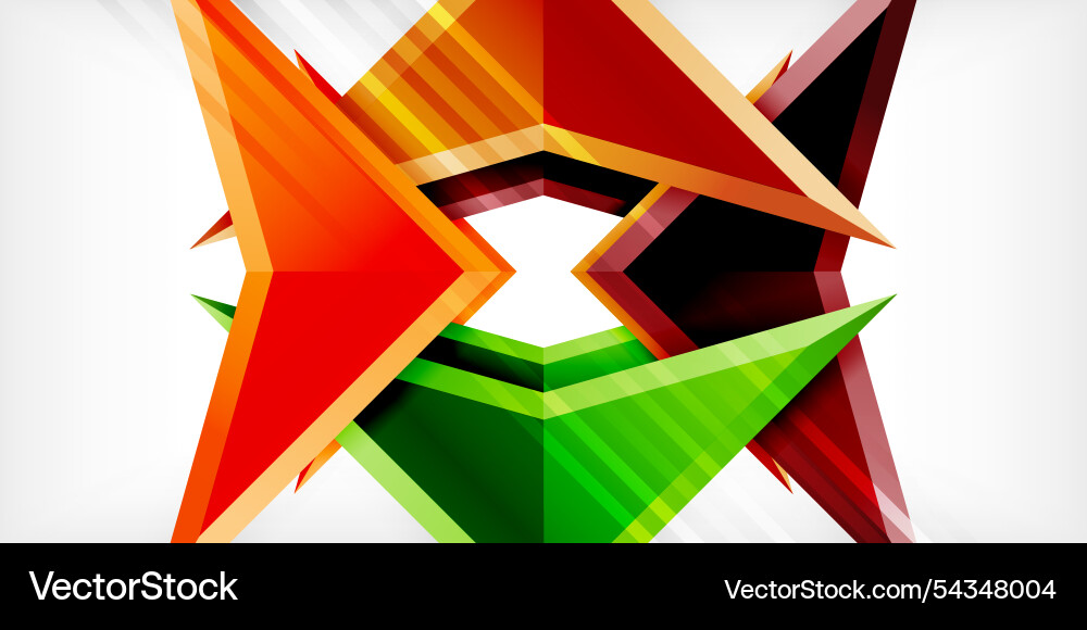 Abstract background color triangles and arrows Vector Image