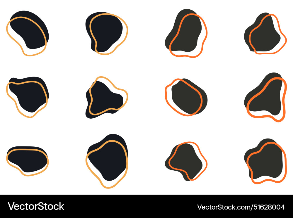 Abstract Blob Shape Set vector image