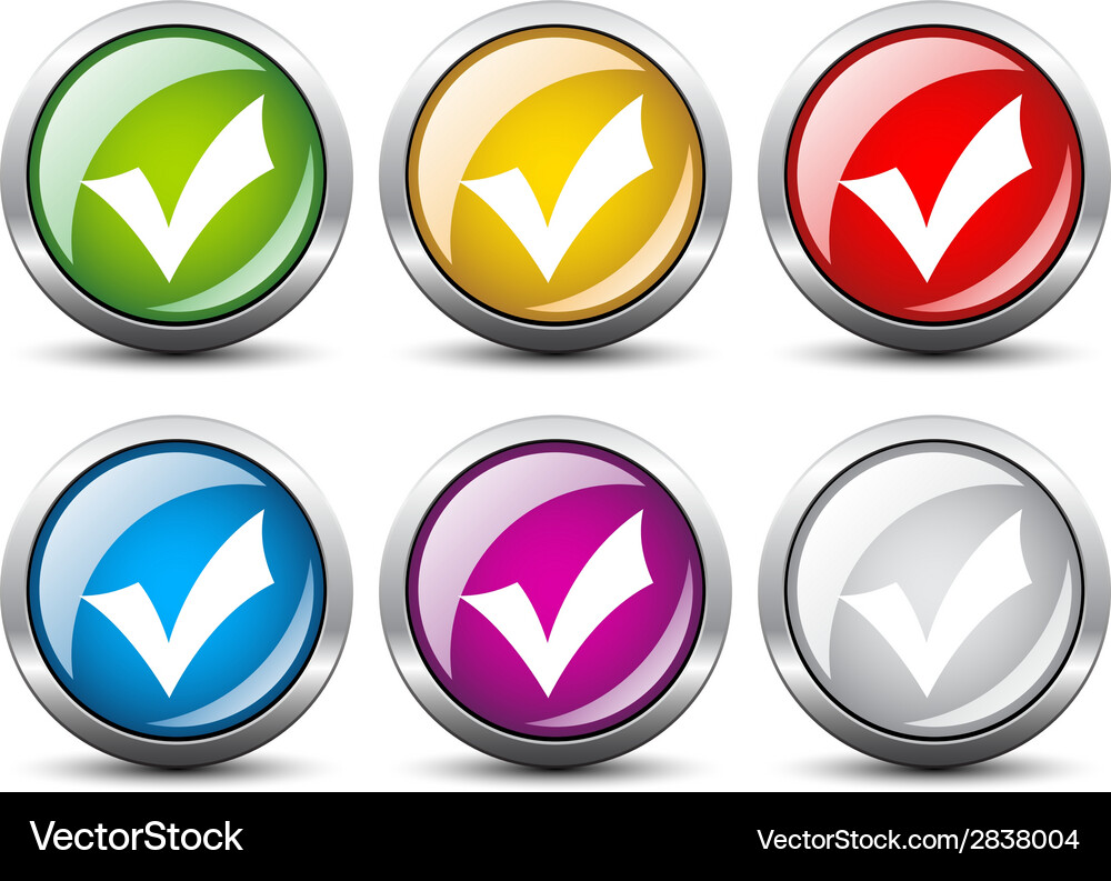 Checkmark Buttons Collection Vector Image