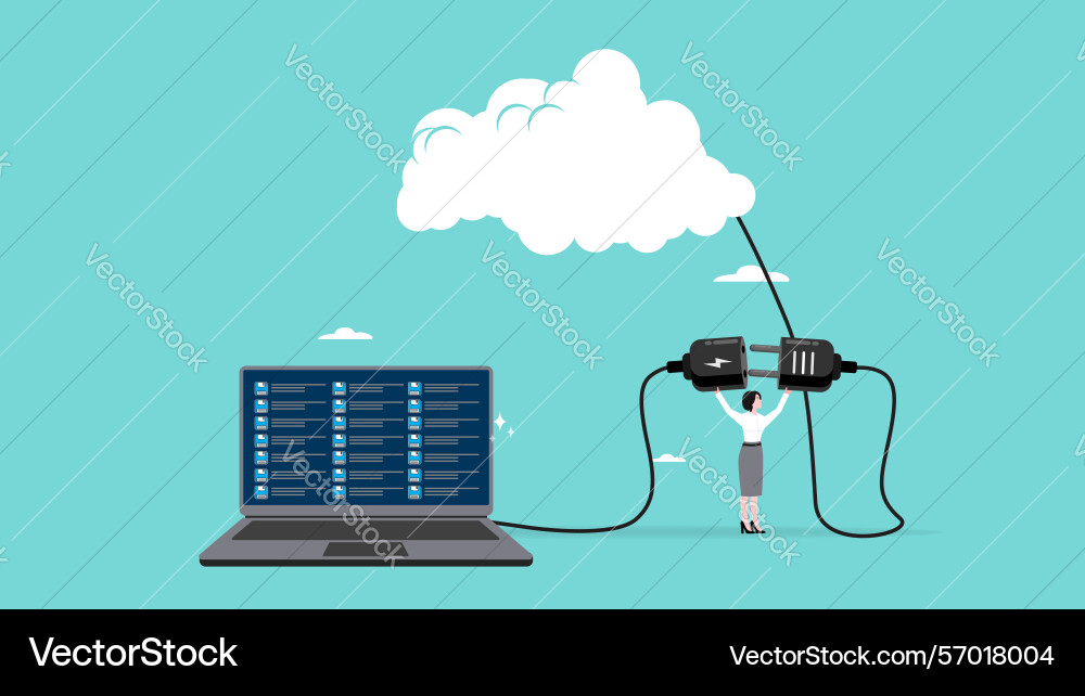 Cloud computing technology storage for data Cloud computing technology storage for data vector image
