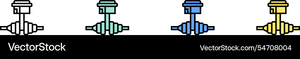 Kurbelwellen-Ikone grün blau und gelb Kurbelwellen-Ikone grün blau und gelb vektorbild