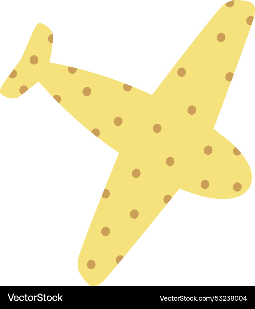 Plane with dotted pattern vector image