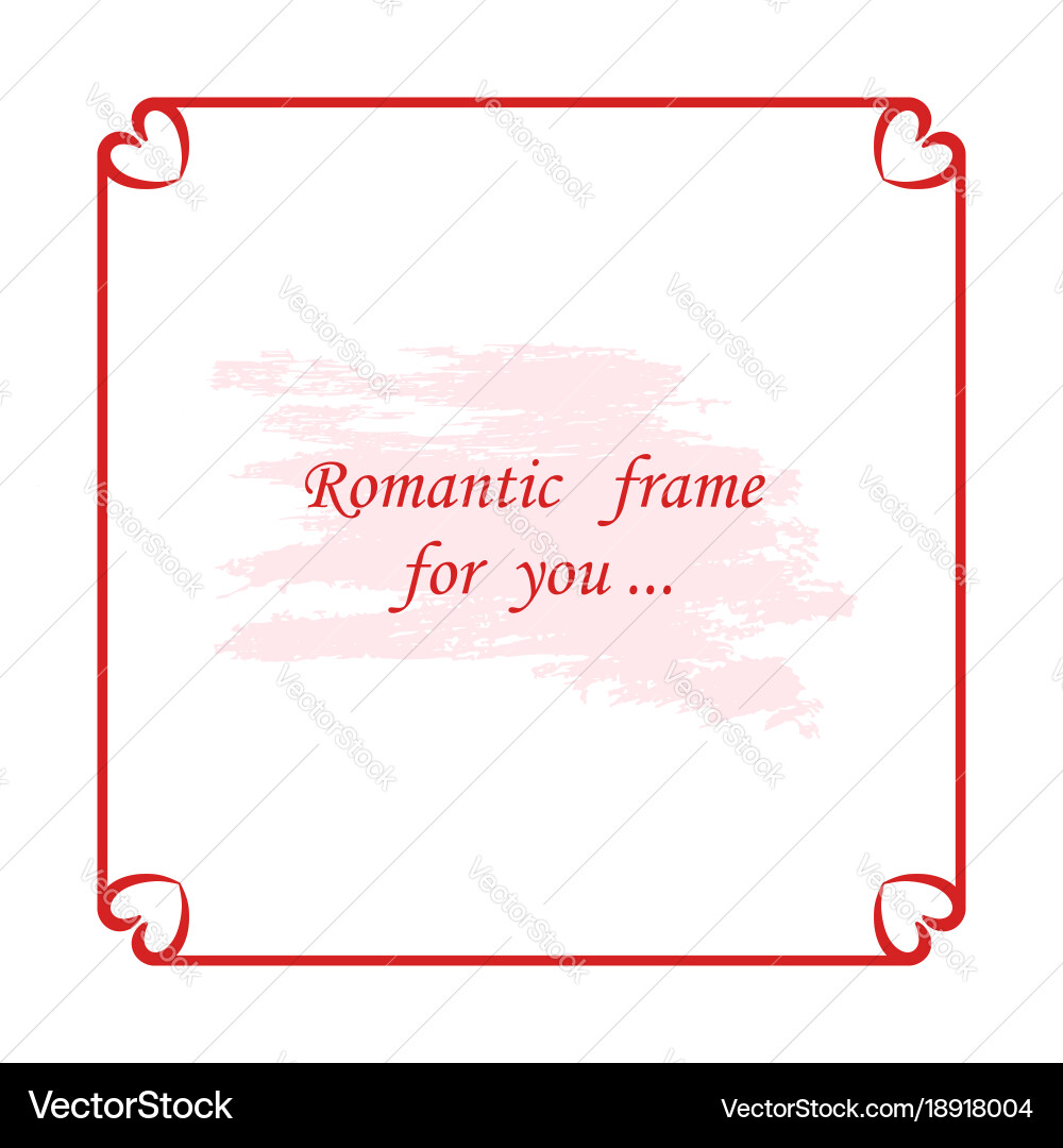 Red Romantic Heart Frame Vector Image