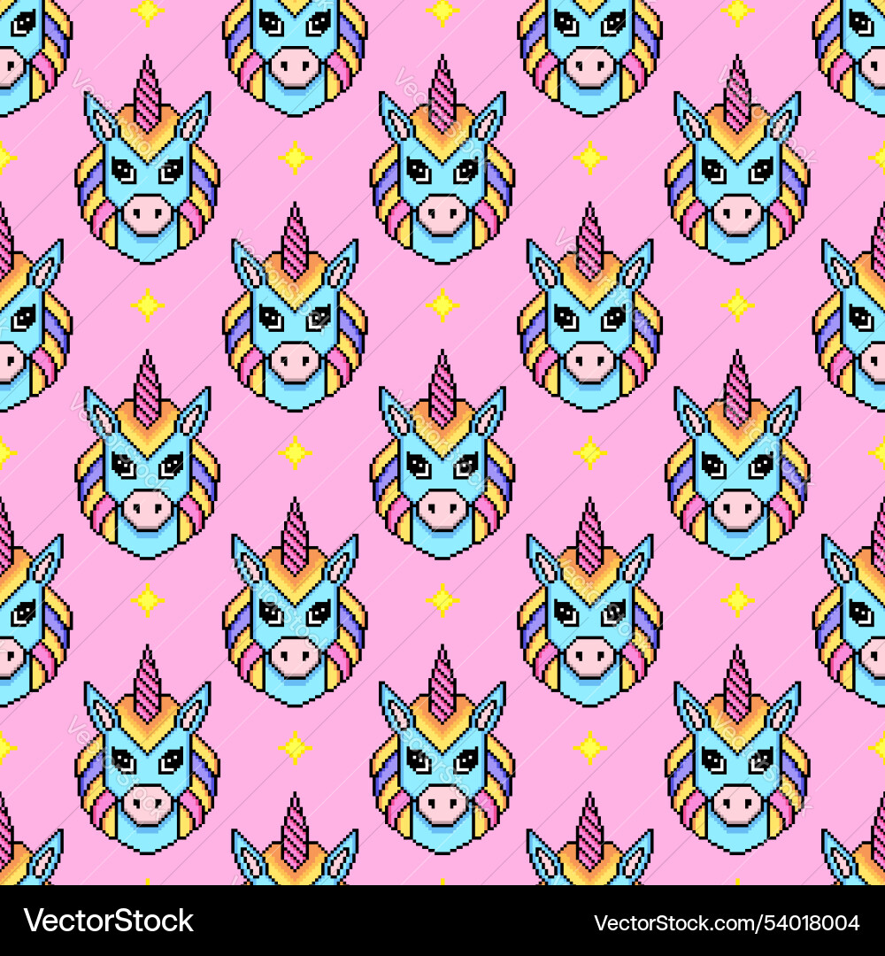 Seamless pattern with unicorns vector image