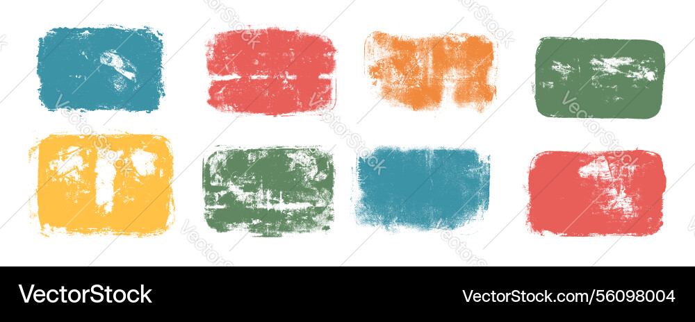 Set of colorful pastel frames rectangular crayon Set of colorful pastel frames rectangular crayon Vector Image