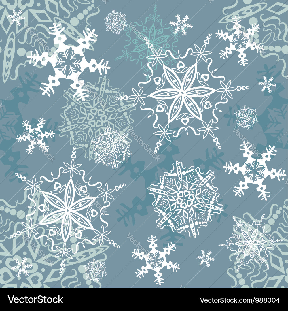 Snowflake Winter Seamless Pattern Vector Image