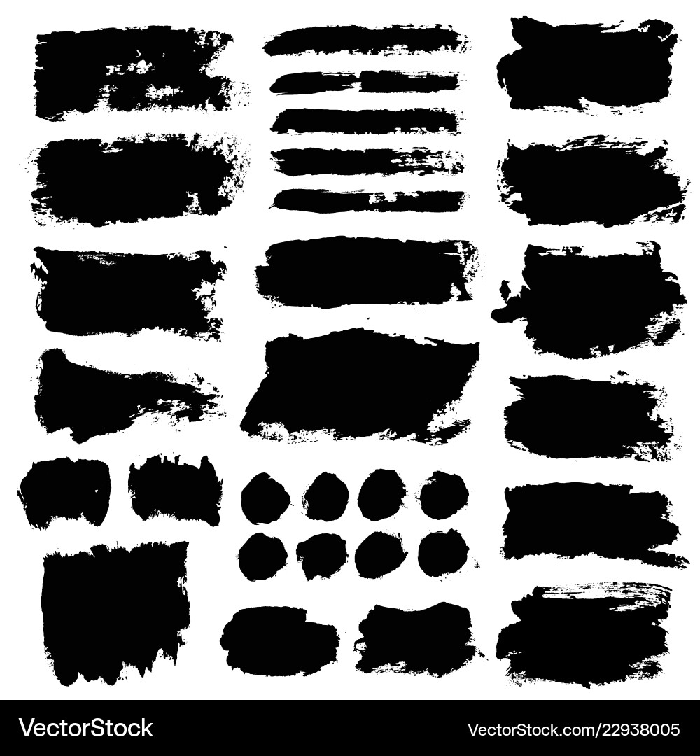 Brush strokes set painted isolated objects Brush strokes set painted isolated objects vector image