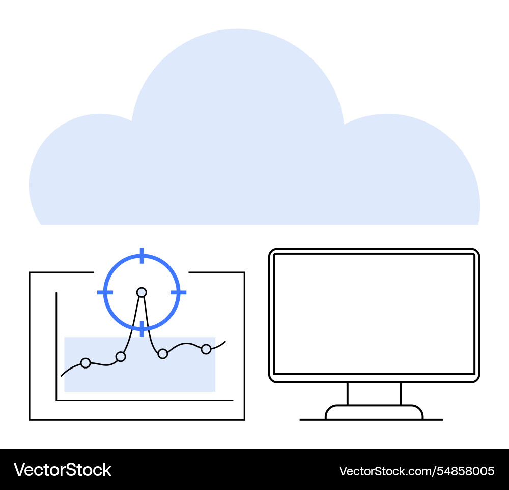 Cloud computing with data analysis and digital Vector Image