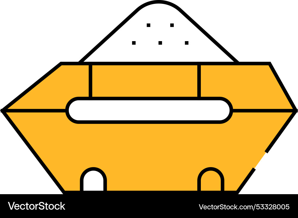 Container with construction garbage icon color vector image